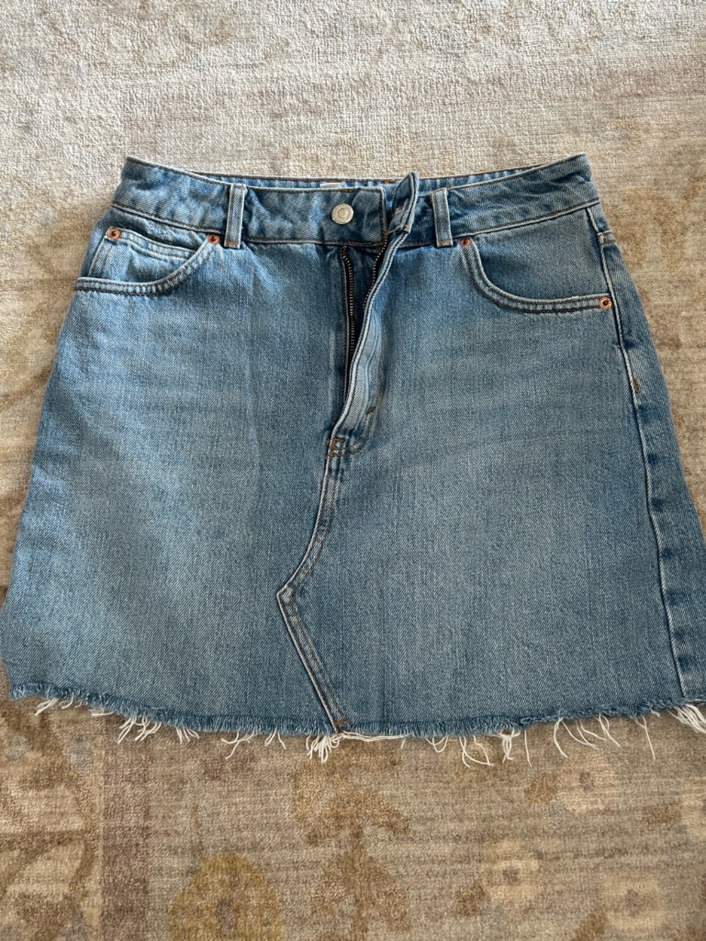Topshop Light Blue Denim Mini Skirt